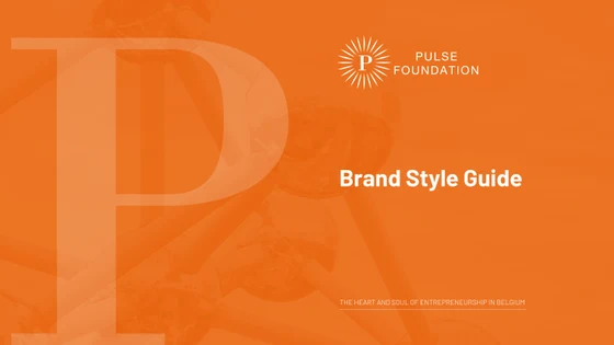 Couverture de la charte de marque de Pulse Foundation
